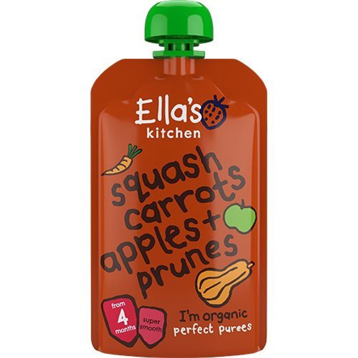 Ellas Kitchen nød/squash/gulerod/æble/sveske 4 mdr 120 gram