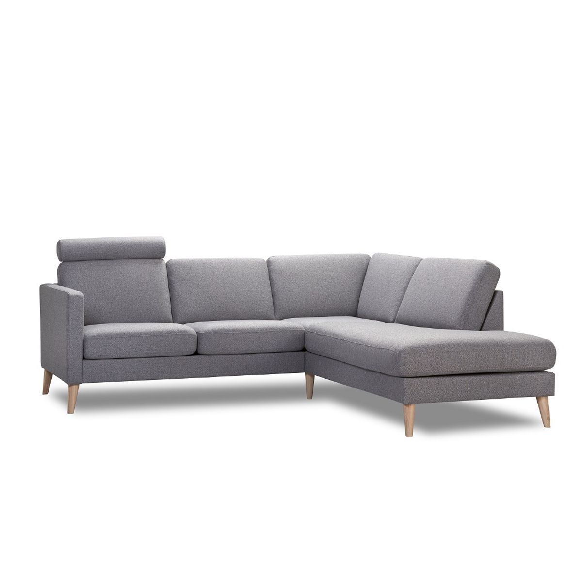 Elm open-end sofa - stof/læder - hurtig levering