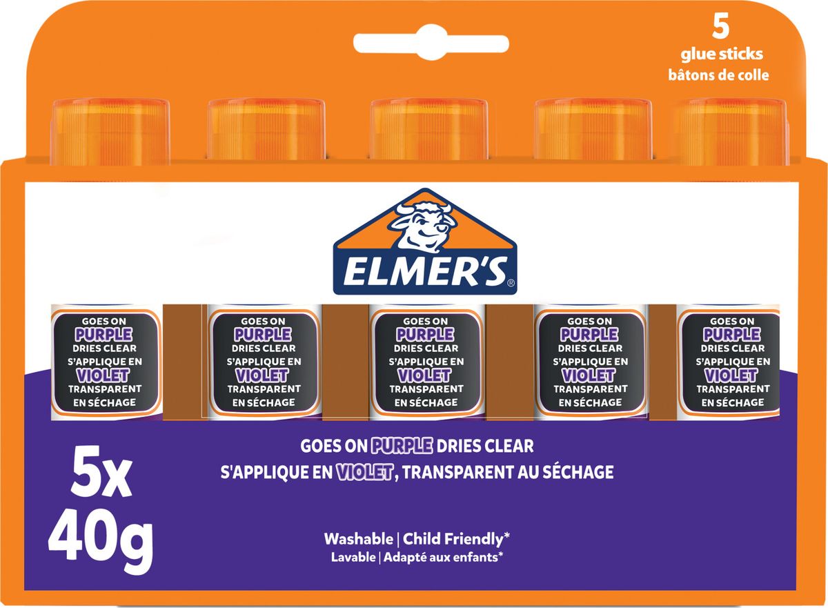 Elmer's - Disappearing Purple Glue Stick 40 Gram (5 Pack) (2143884)