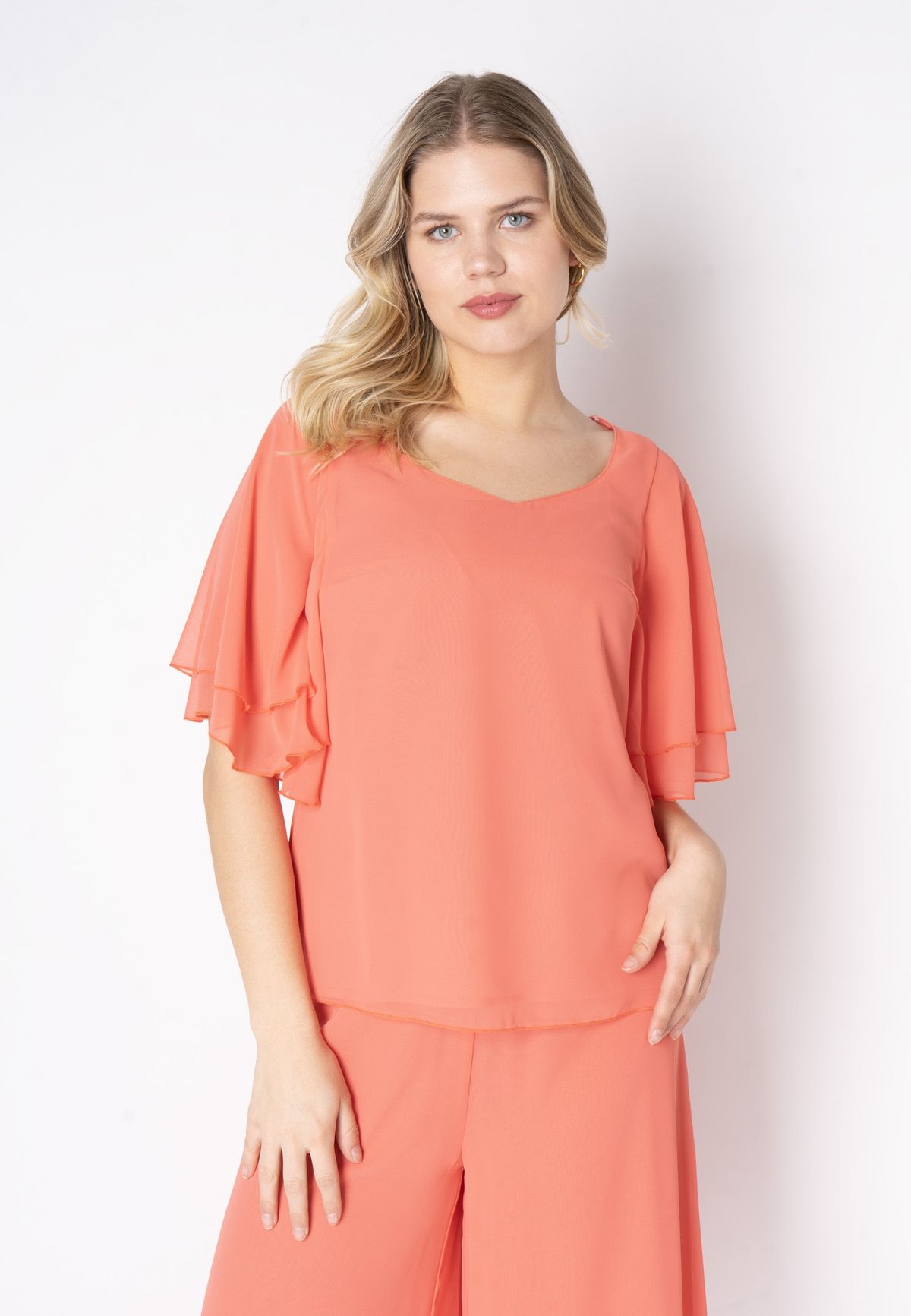 Elnobel - Coral Red - Bluse - 36