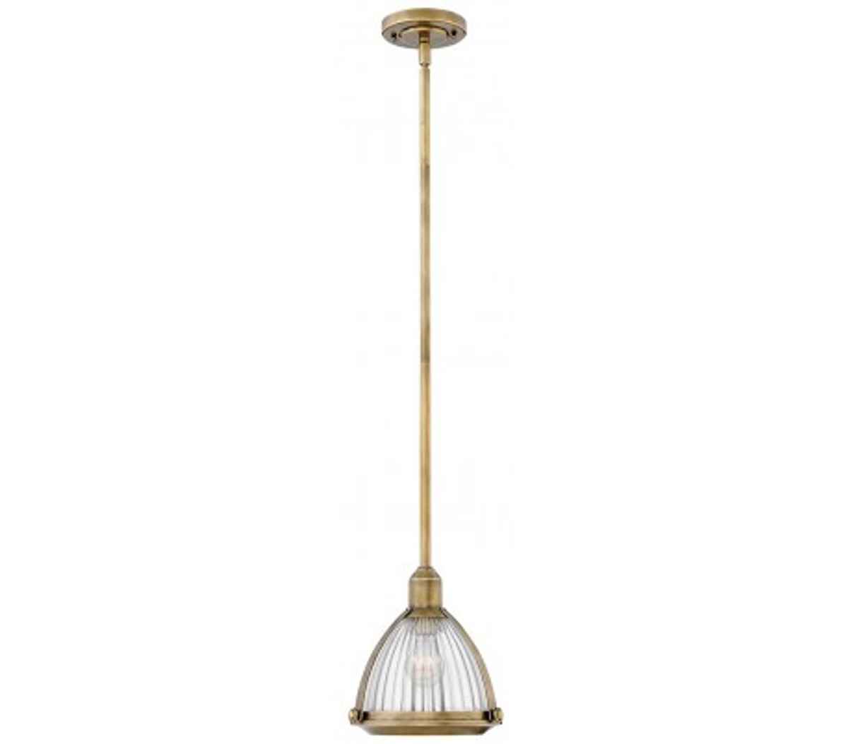 Elroy Loftlampe i stål og glas Ø24,8 cm 1 x E27 - Antik messing/Klar rillet