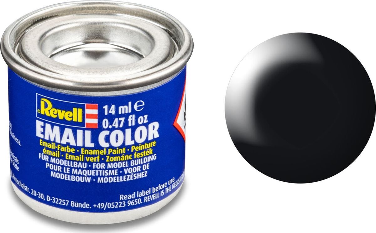 Emalje Maling Til Hobby - Revell - Black Silk 14 Ml