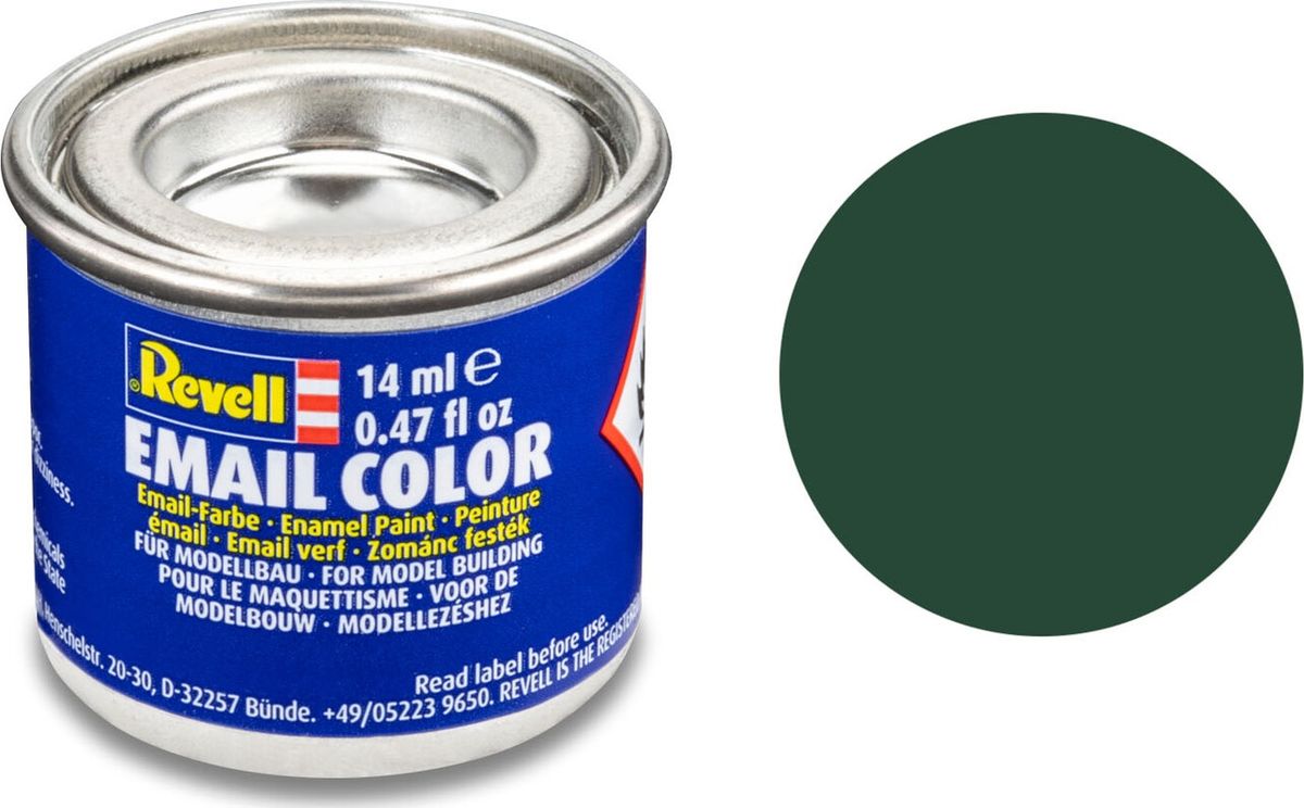 Emalje Maling Til Hobby - Revell - Dark Green Mat Raf 14 Ml