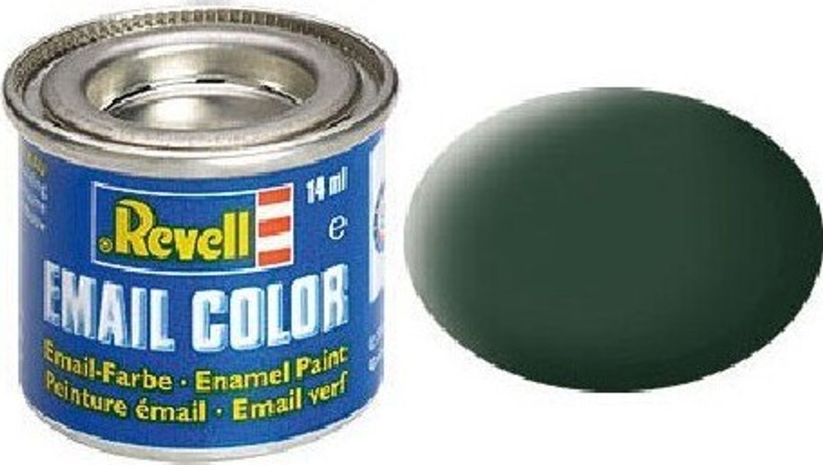 Emalje Maling Til Hobby - Revell - Dark Green Mat Raf 14 Ml