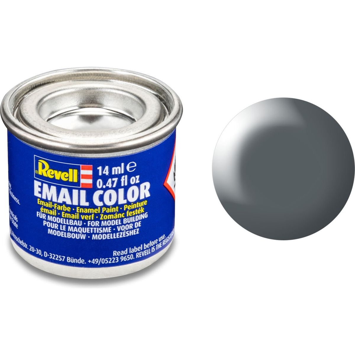 Emalje Maling Til Hobby - Revell - Dark Grey Silk 14 Ml