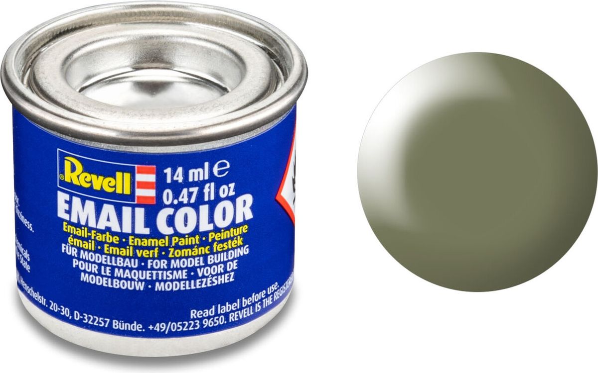 Emalje Maling Til Hobby - Revell - Greyish Green Silk 14 Ml