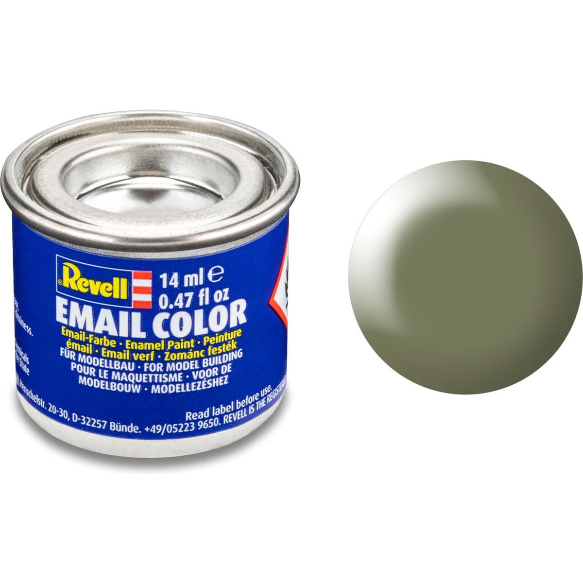 Emalje Maling Til Hobby - Revell - Greyish Green Silk 14 Ml