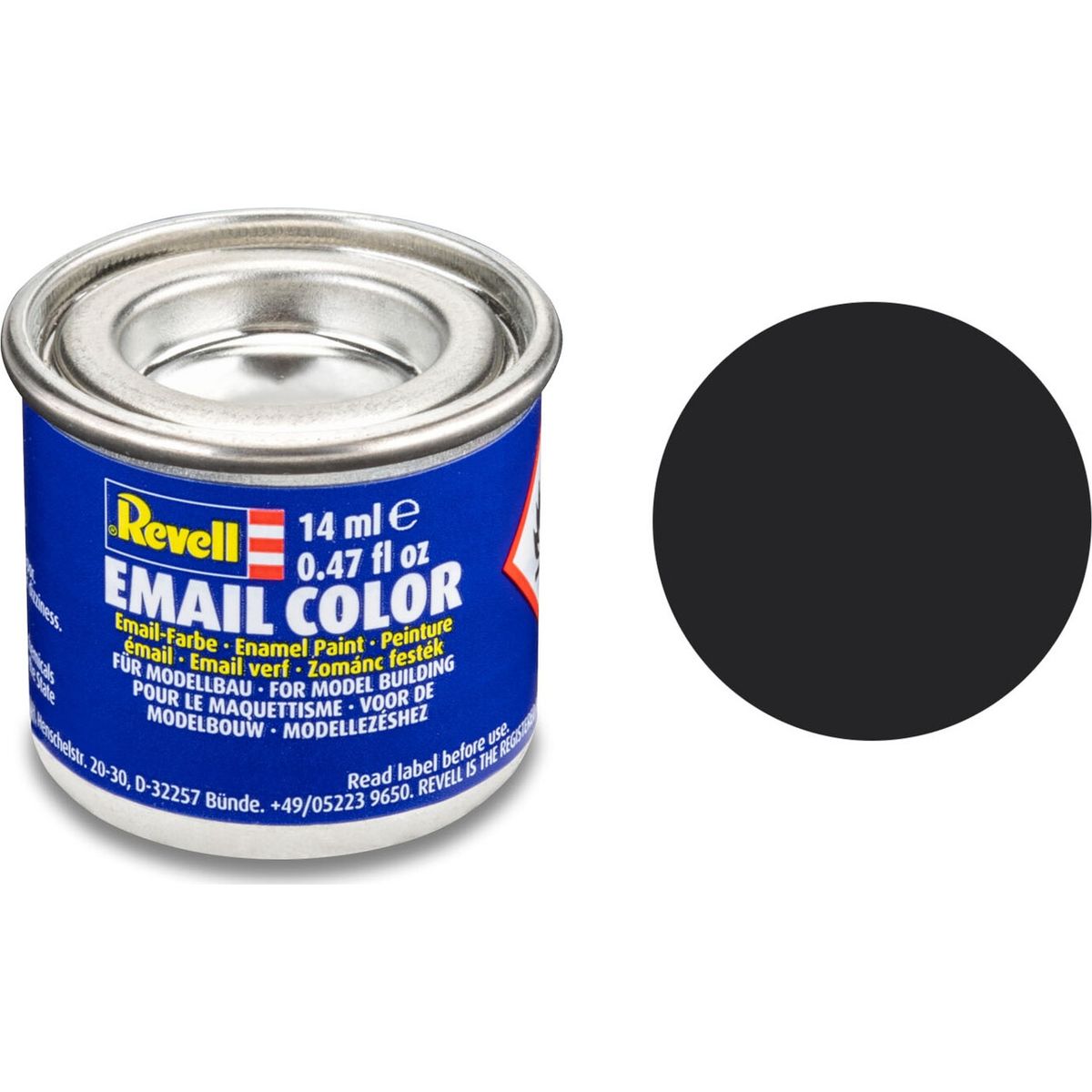 Emalje Maling Til Hobby - Revell - Tar Black Mat 14 Ml