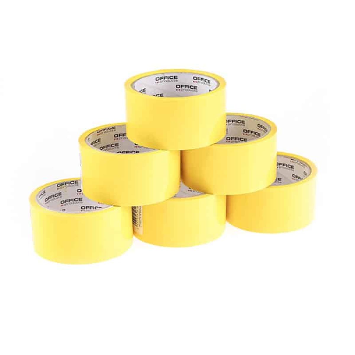 Emballagetape gul 48mm x 50y akryl lim 6 stk.