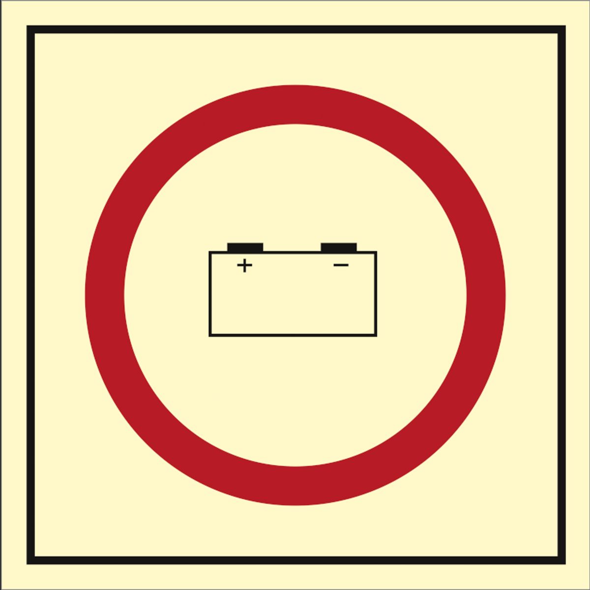 Emergency source of electrical power (battery) - Efterlysende plast HI150 - 150 x 150 mm