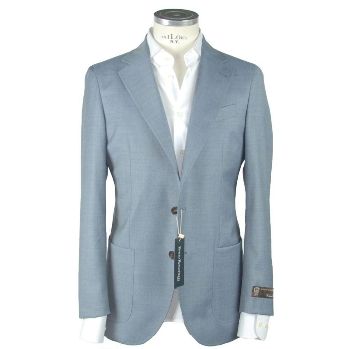 Emilio Romanelli Elegant Slim Light Blue Wool Blazer