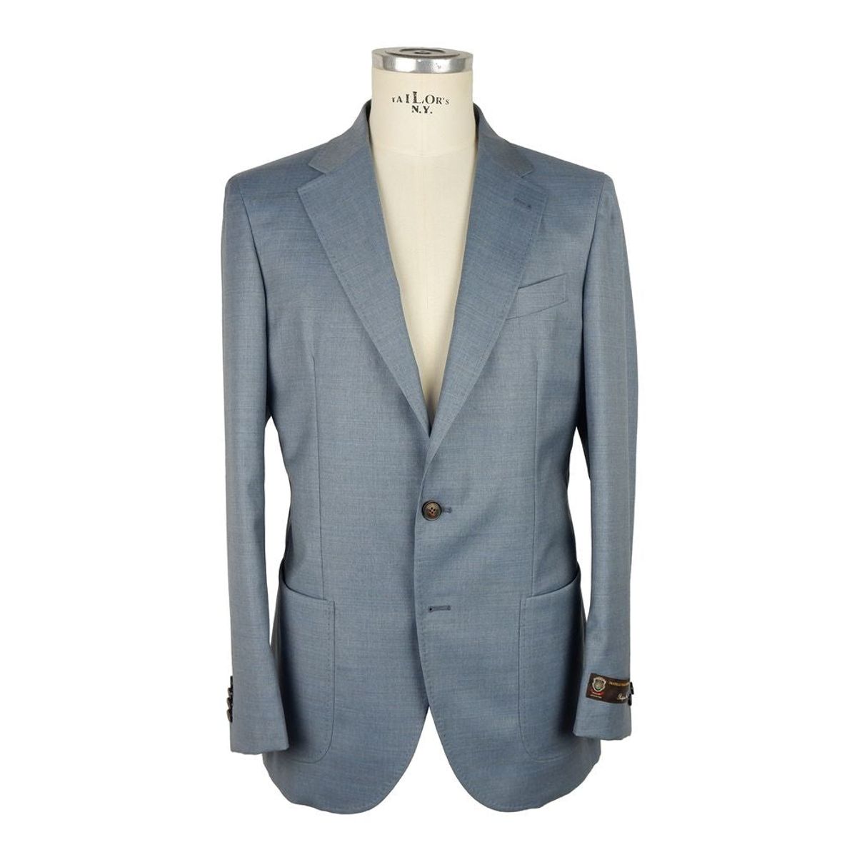 Emilio Romanelli Elegant Summer Herre Light Blue Wool Jacket