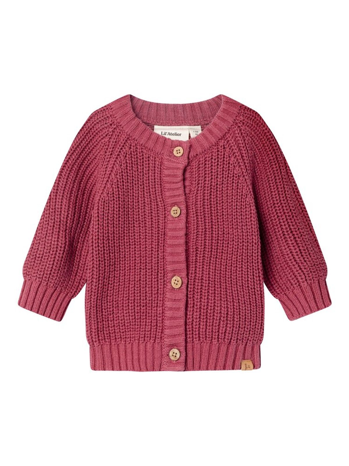 Emlen langærmet cardigan - dry rose - 62