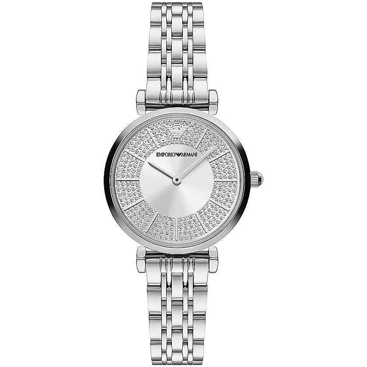 Emporio Armani Elegant Silver-Toned Dame's Ur