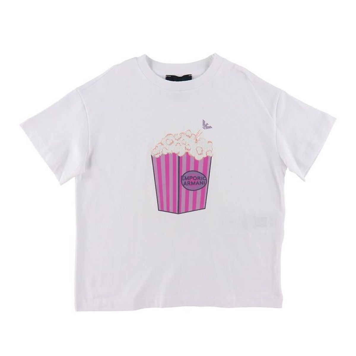 Emporio Armani T-shirt - Hvid m. Popcorn