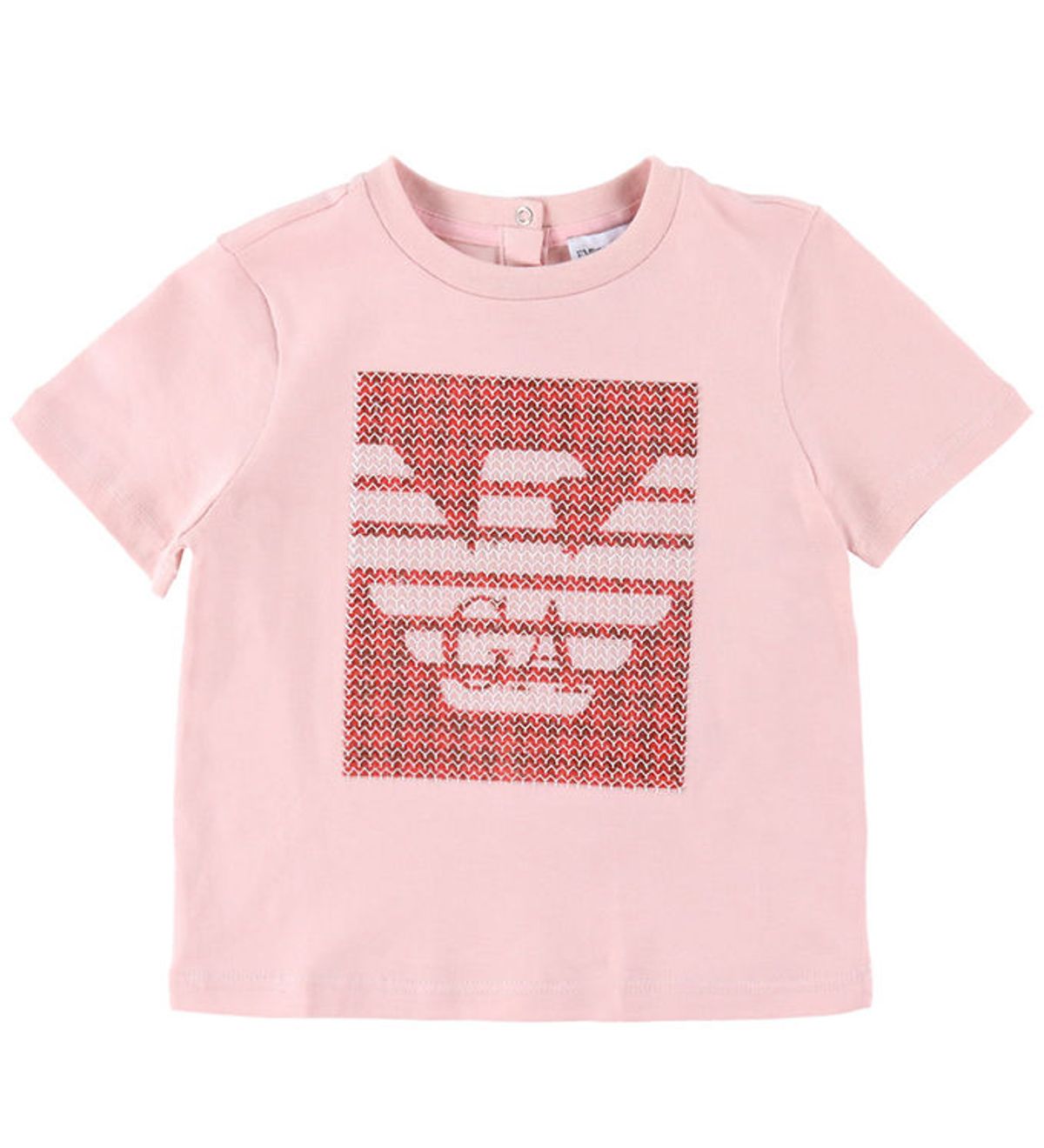 Emporio Armani T-shirt - Rosa/Rød m. Pailletter