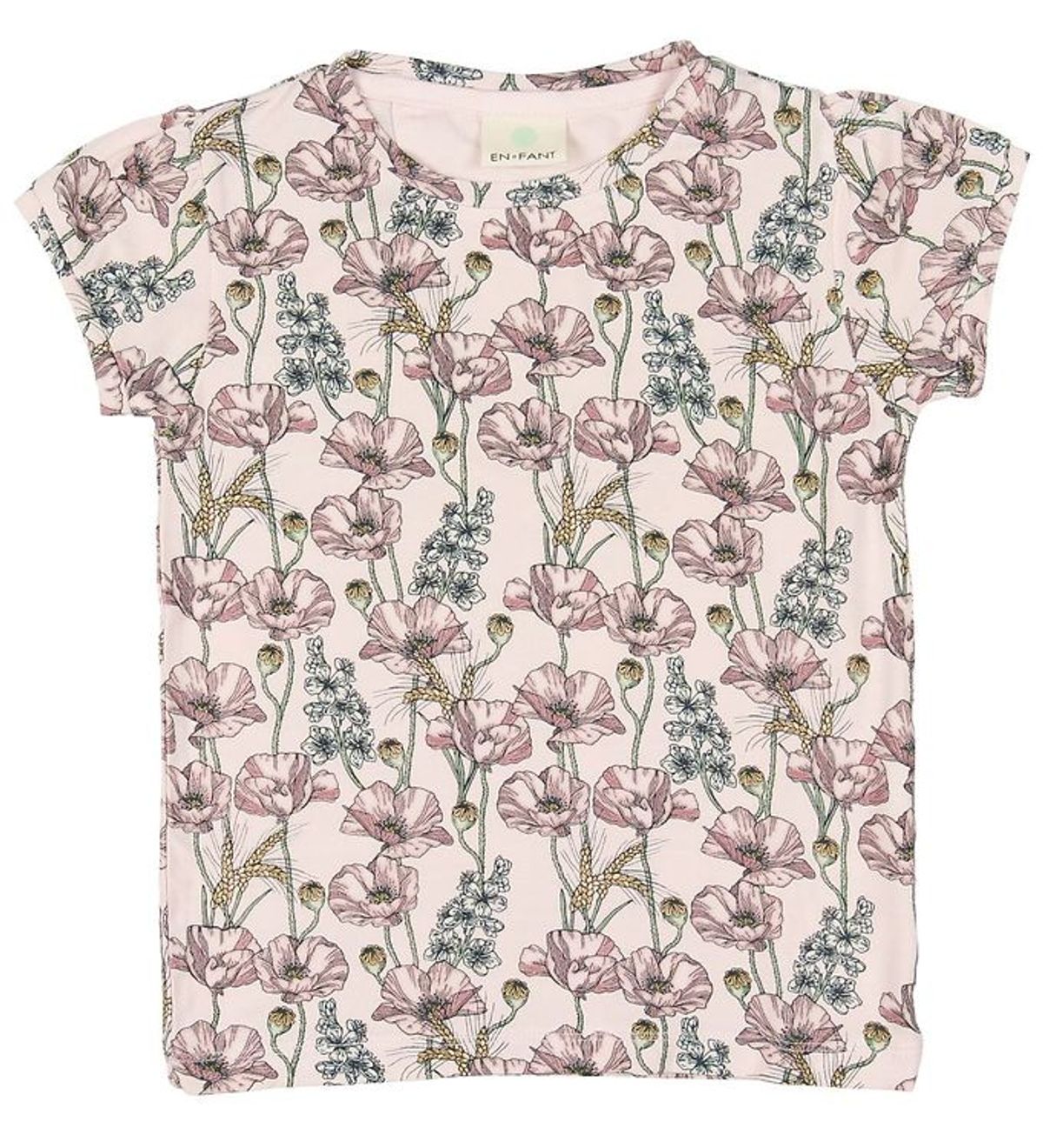 En Fant T-shirt - Lyserød m. Blomster