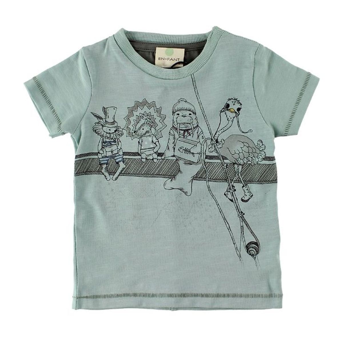 En Fant T-Shirt - Mint m. Dyr