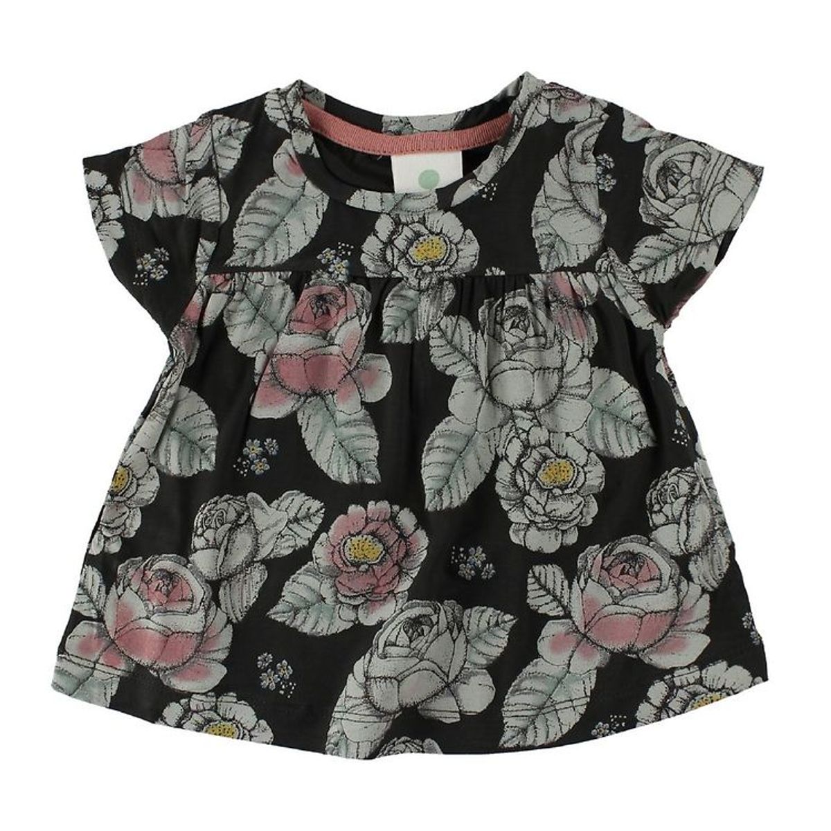 En Fant T-Shirt - Sort m. Blomster