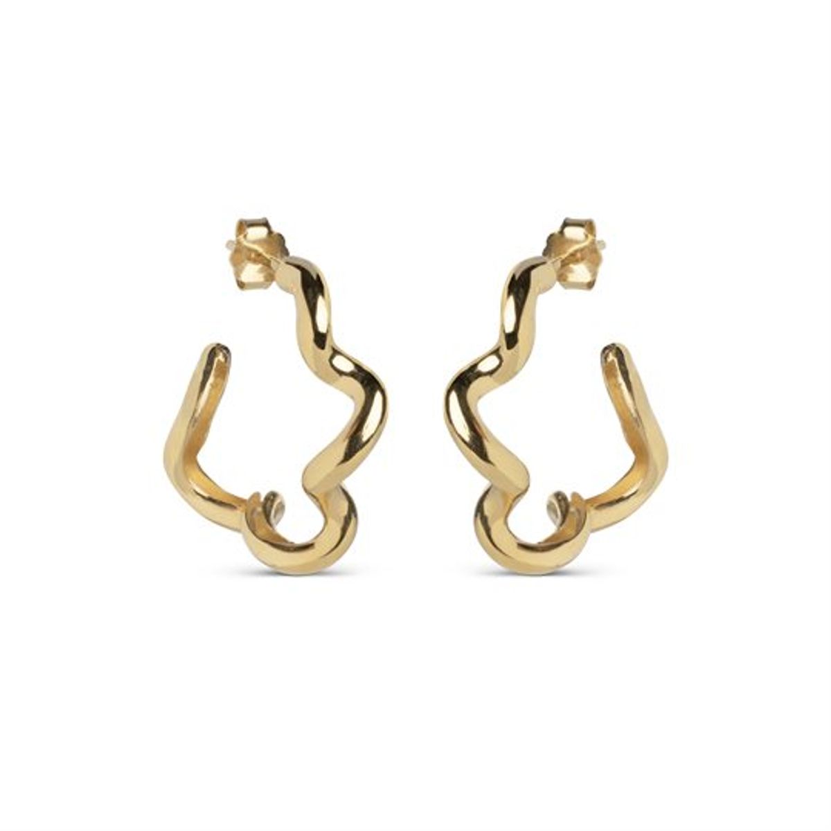 Enamel - Curly Hoops - Guld