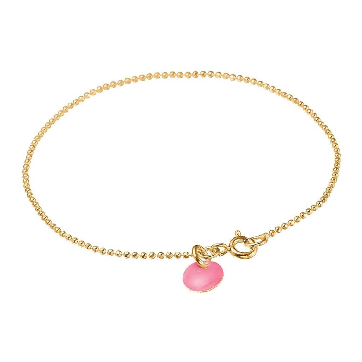 Enamel Flamingo Ball Chain Forgyldt Sølv Armbånd