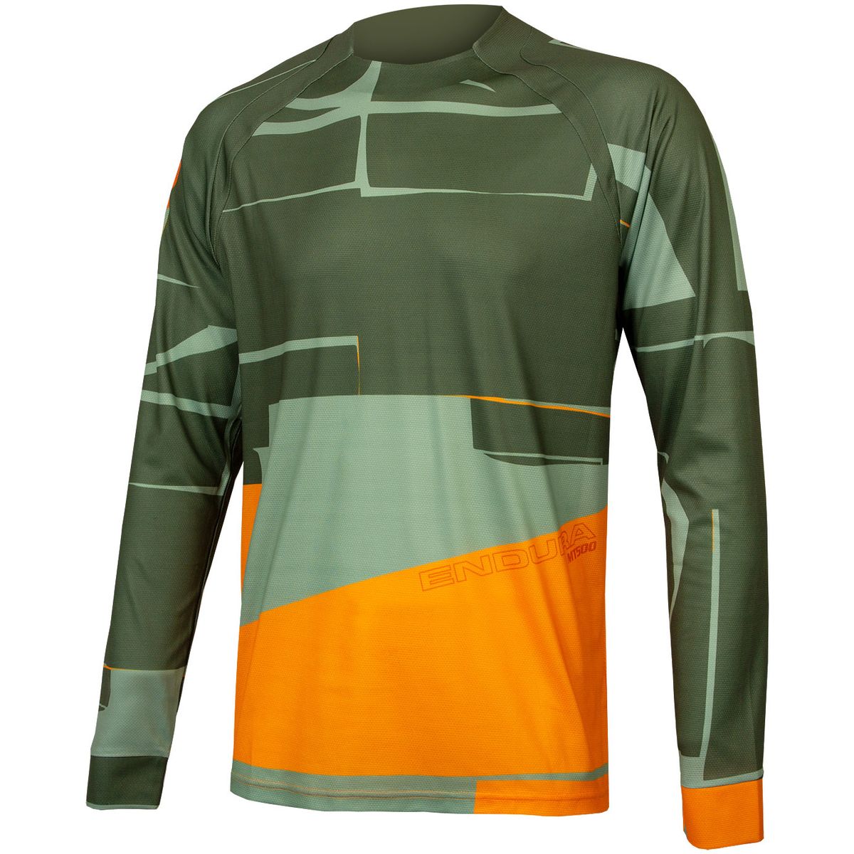 Endura MT500 L/S Print Tee LTD - Grøn/Orange