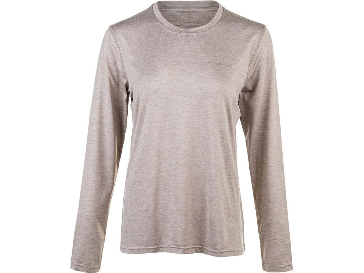 Endurance Maje Melange - T-shirt m. lange ærmer - Dame - Warm Taupe - Str. 40