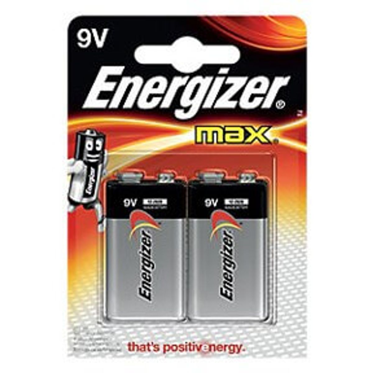 Energizer 9V batteri MAX, 2 stk