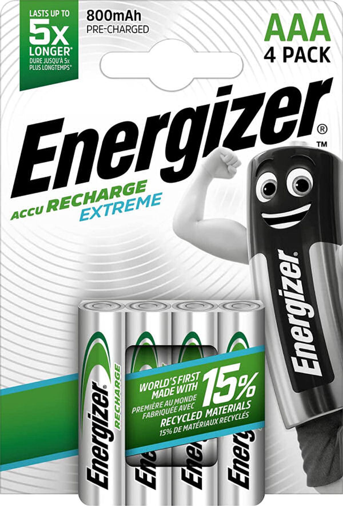 Energizer accu recharge extreme batteri AAA-HR03 4 stk.