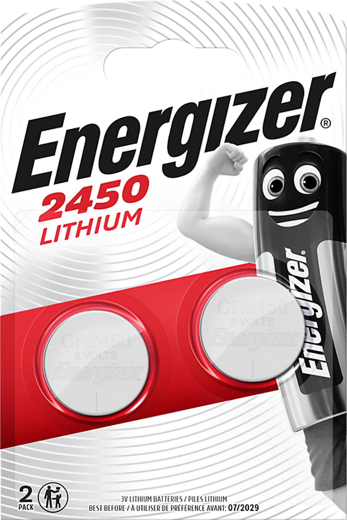 Energizer batteri 3V CR2450 lithium - pakke a 2stk