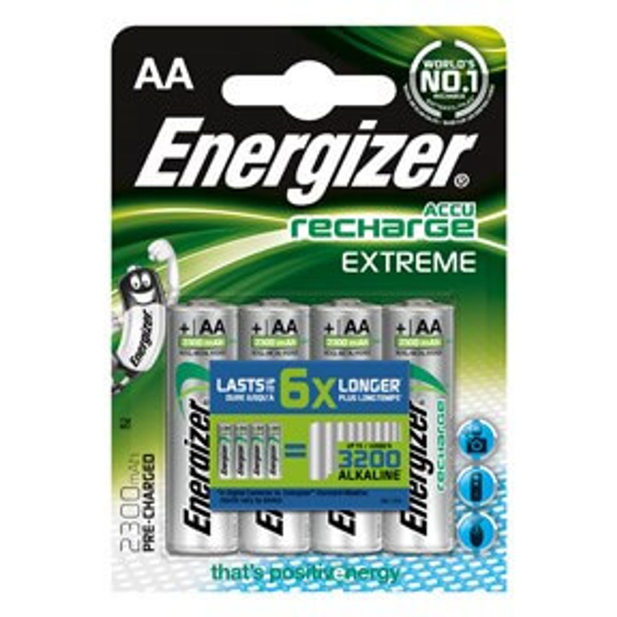 Energizer Extreme genopladelig AA batteri, 4 stk