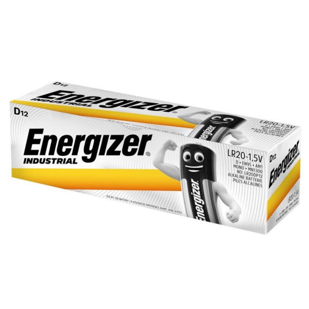 Energizer industrial batteri D-LR20 alkaline 12 stk.