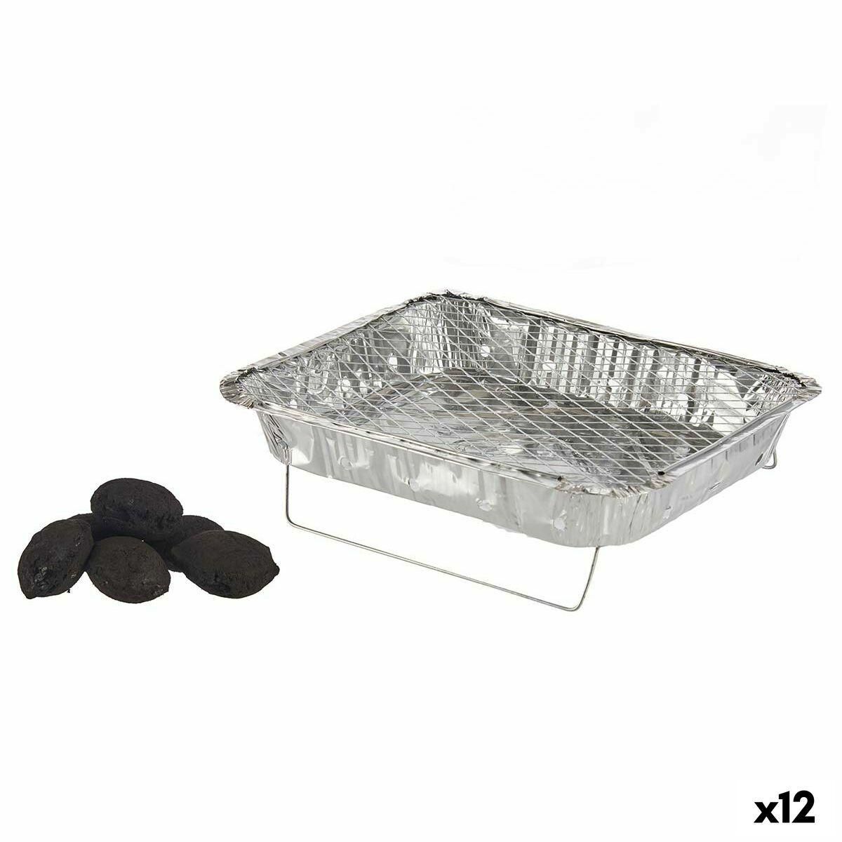 Engangsgrill Aluminium Trækul 23,5 x 6 x 30,5 cm (12 enheder)