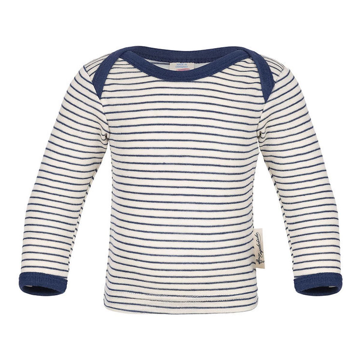 Engel Bluse - Uld/Silke - Natural/Navy Blue