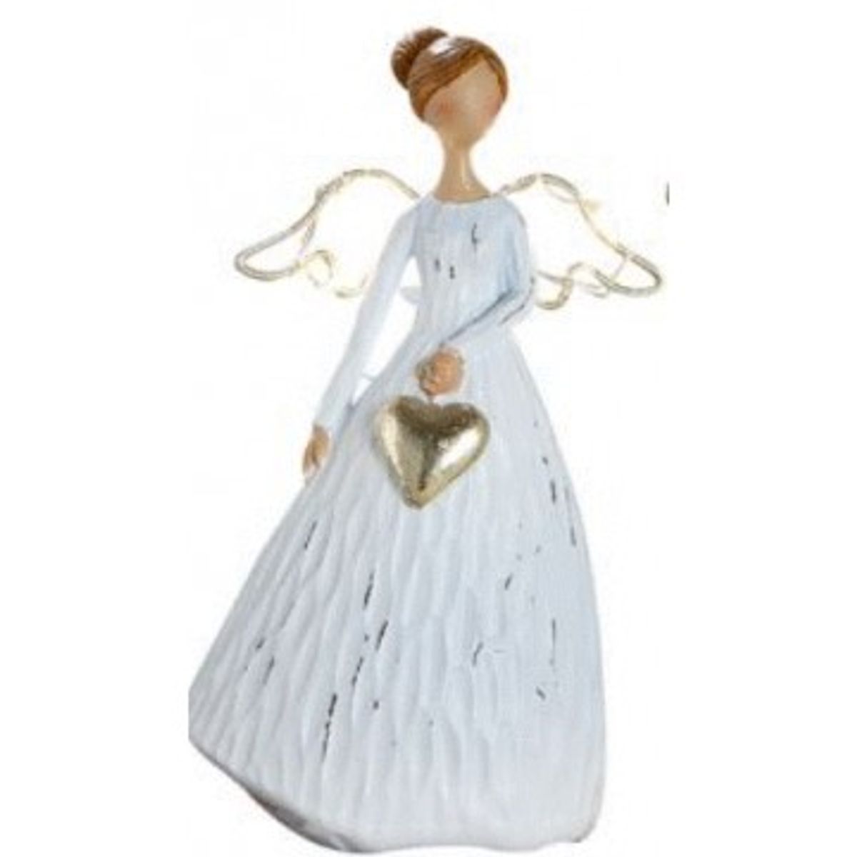 Engel med hjerte i snor 12 cm - Engle figurer - GodKarmaShop