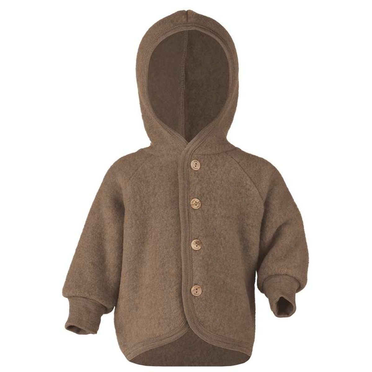 Engel Natur Baby Jakke - Uldfleece m. Hætte - Walnut Melange