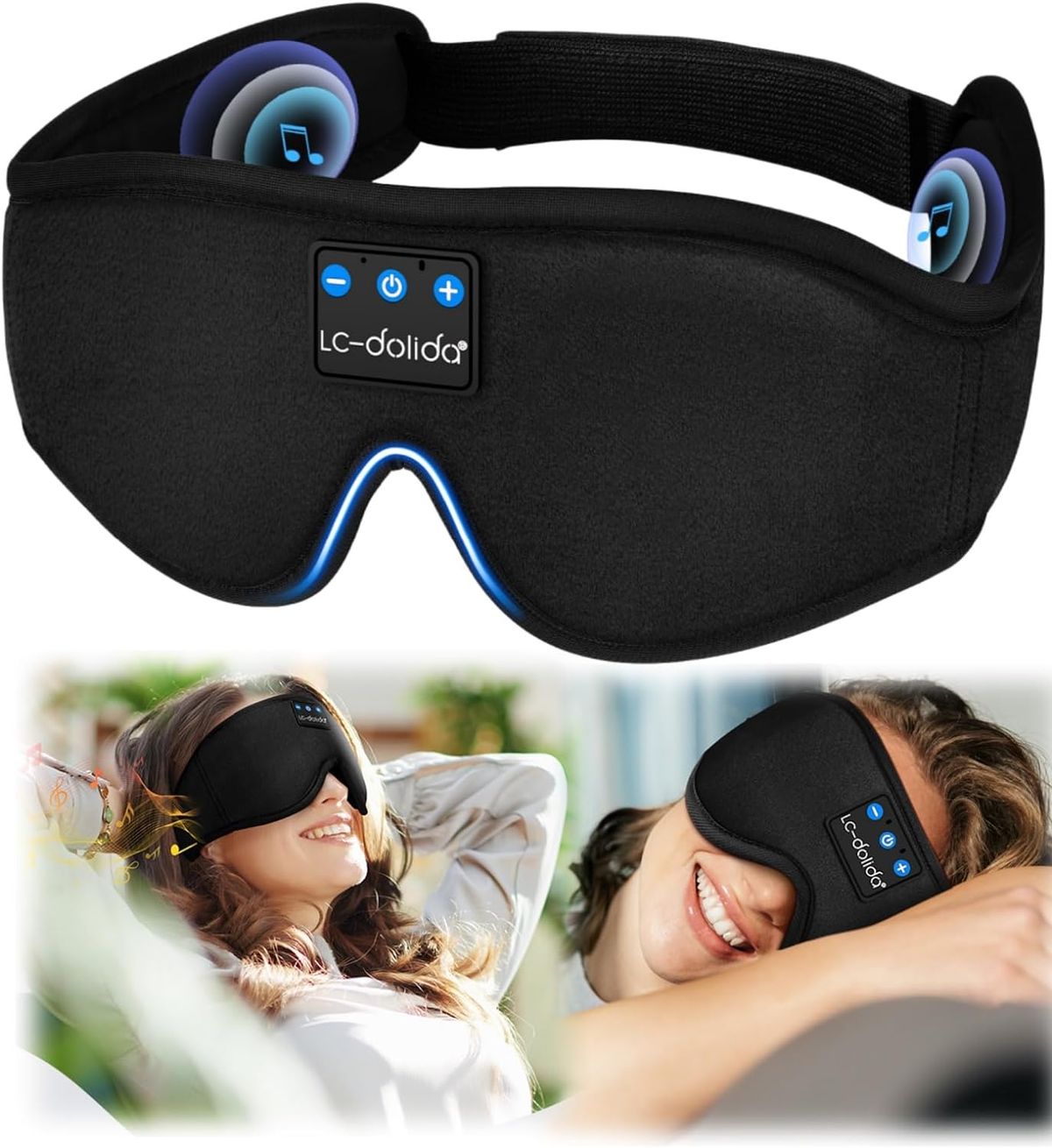 ENJOY Sovemaske med Bluetooth (musik) Kølende & perfekt til dyb og afslappende søvn