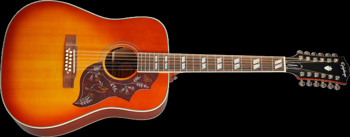 Epiphone Hummingbird 12-strengs Western Guitar (Aged Cherry Sun)