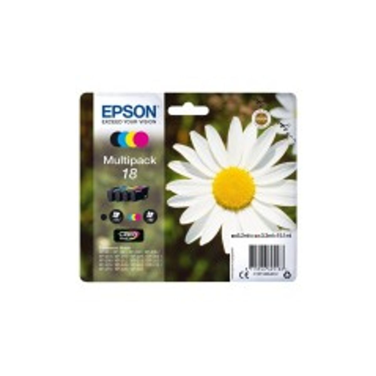 Epson 18 Multipack Sort Gul Cyan Magenta Blæk C13T18064012