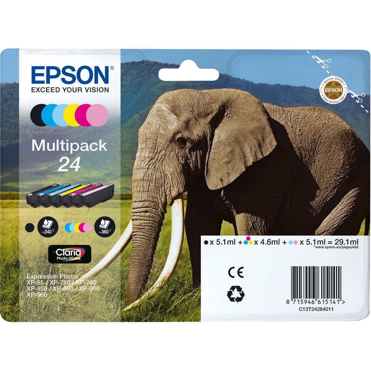 Epson 24XL blækpatroner flerfarvet