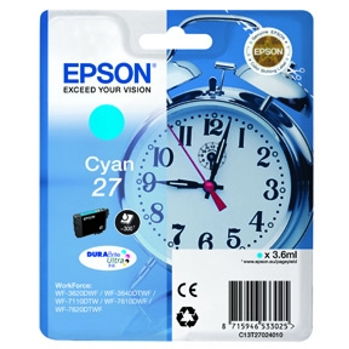 Epson 27 T2702 C - C13T27024012 Original - Cyan 3,6 ml