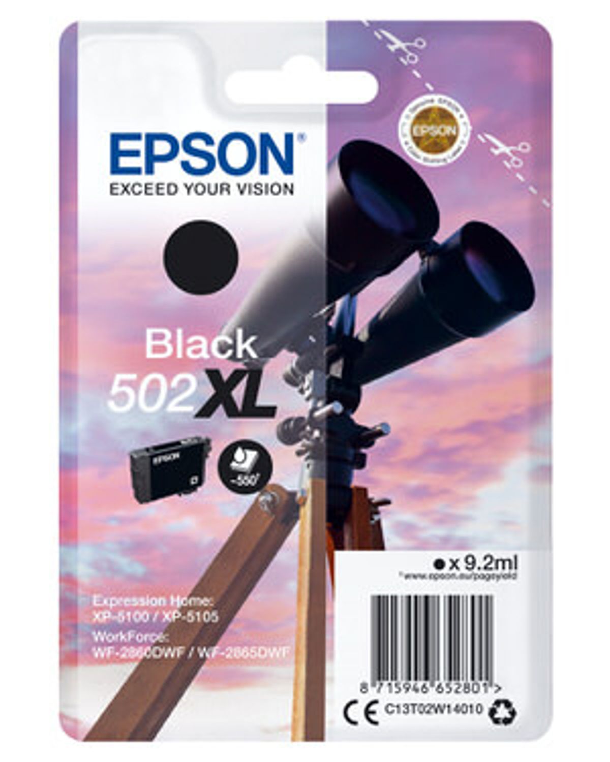 Epson 502XL Sort Printerpatron Original