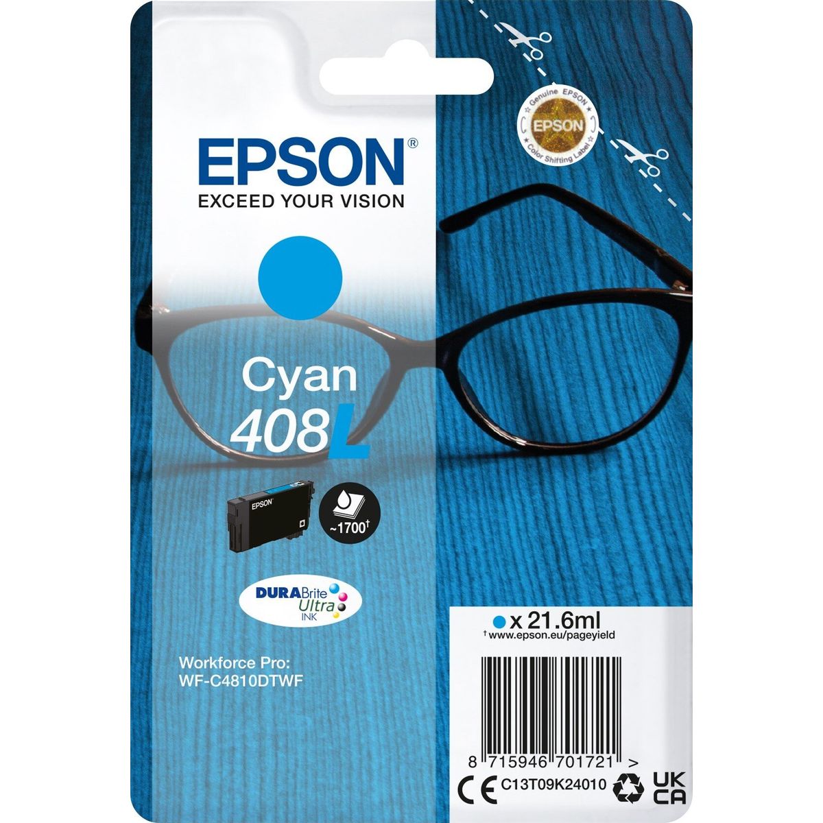 Epson Blækpatron - 408l - Cyan