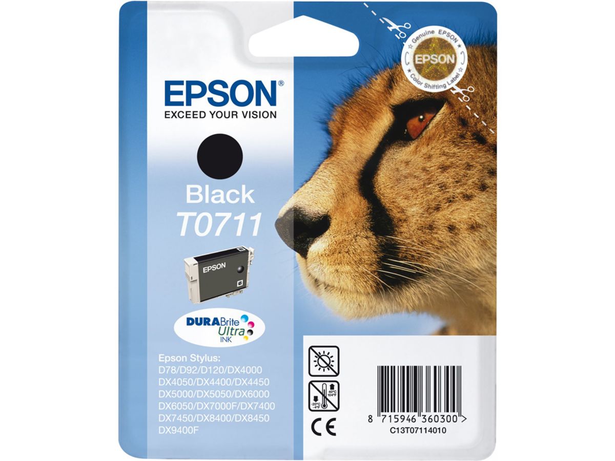 Epson T0711 Blæk Sort