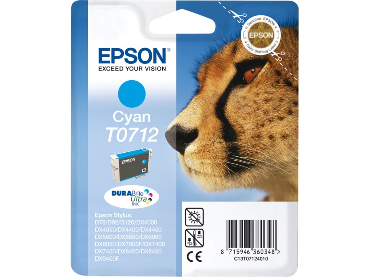 Epson T0712 Blæk Cyan