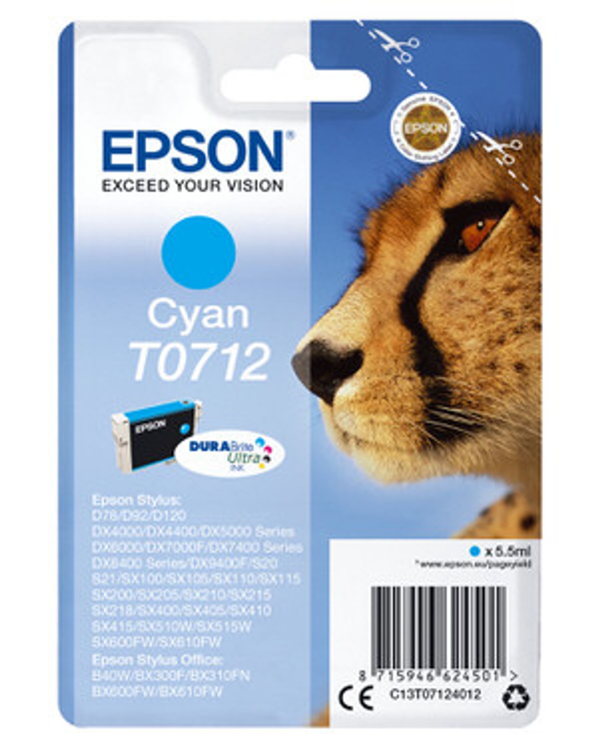 Epson T0712 Cyan Printerpatron Original