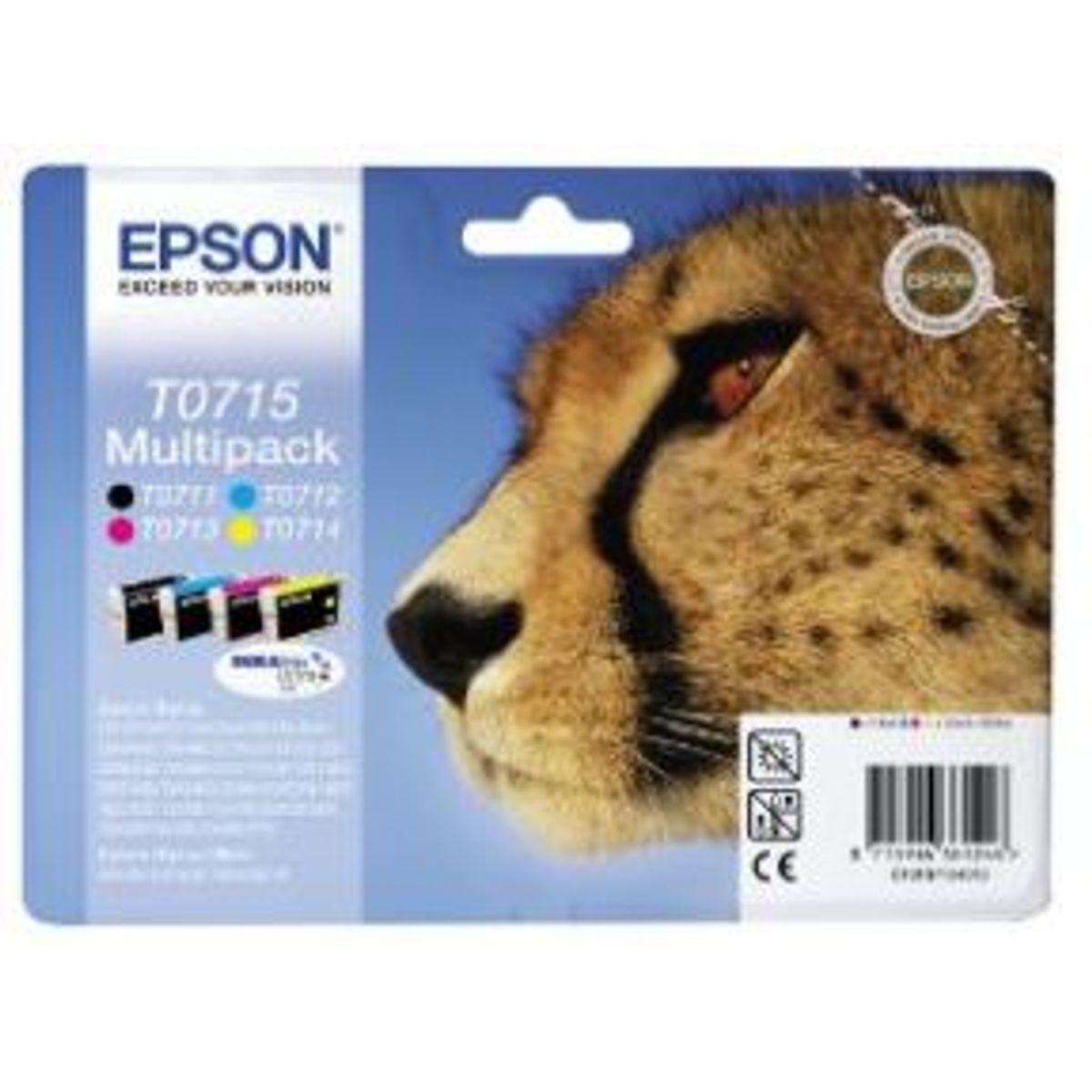 Epson T0715 combo pack 4 stk - C13T07154012 blækpatron Original BK/C/M/Y 23,9 ml