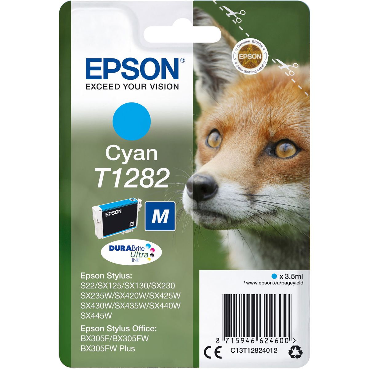 Epson T1282 blækpatron cyan