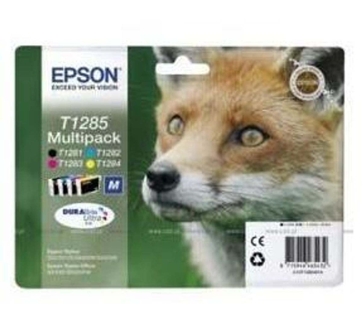 Epson T1285 combo pack 4 stk blækpatron - C13T12854012 Original - BK/C/M/Y 16,4 ml