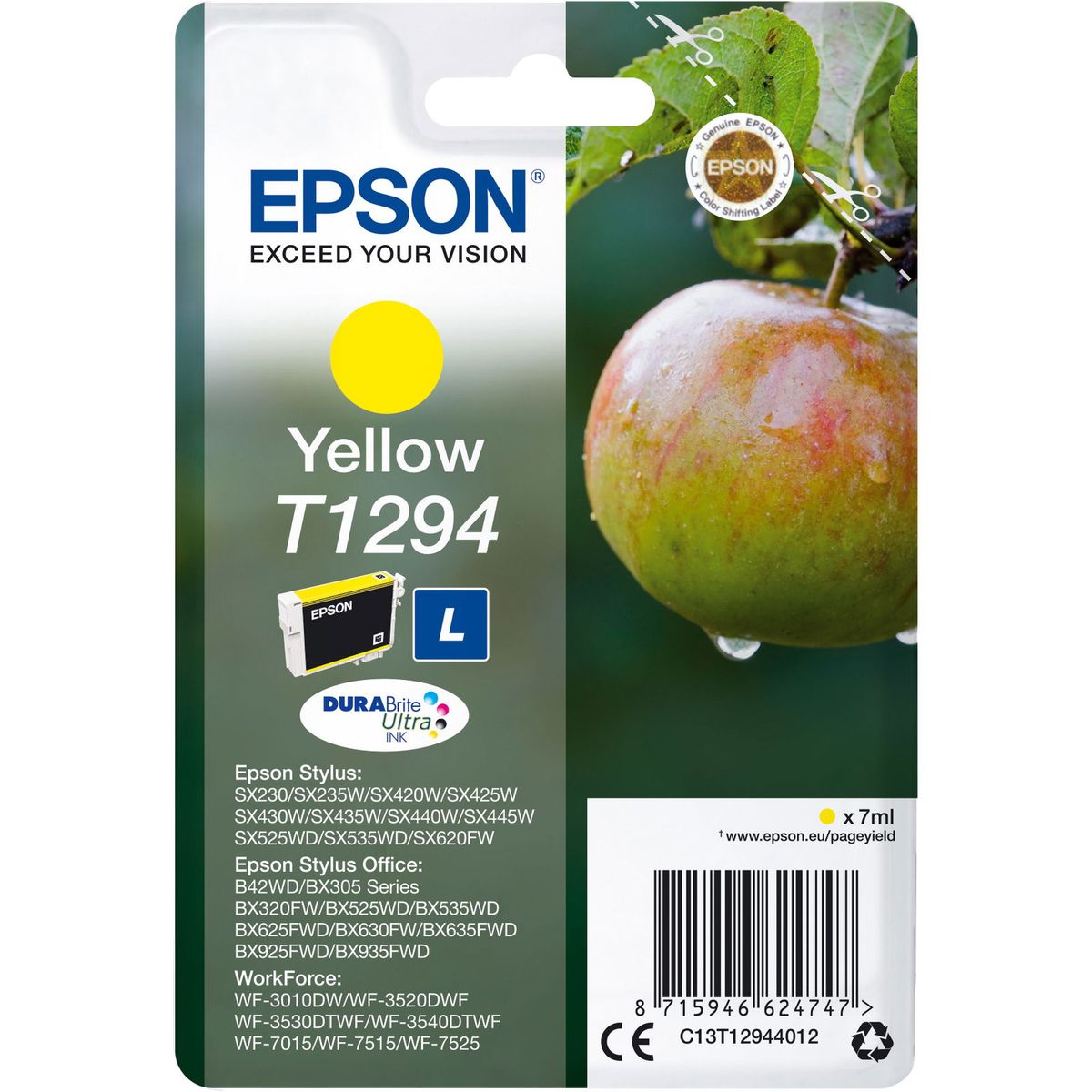 Epson T1294 C13T12944012 Gul Blækpatron, 545 sider